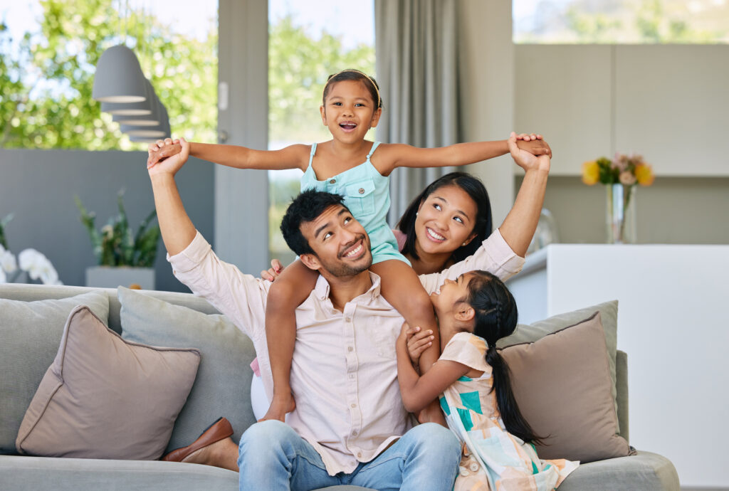 Family in Their New Home Built by Stonewood Homes Australia